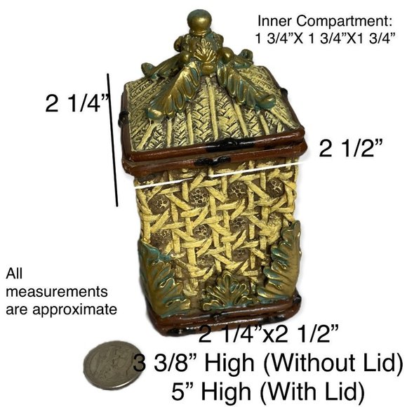 Small Trinket Box Rustic Tree Cabin Decor Oriental Ring Box - Picture 12 of 12